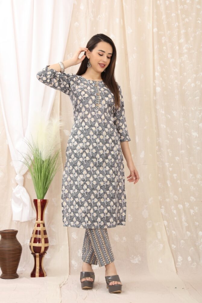 Grey Cotton Blend Comfort: Green Apparel By Premroop