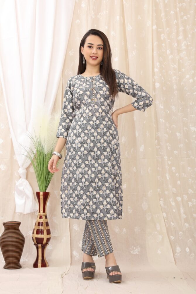 Grey Cotton Blend Comfort: Green Apparel By Premroop
