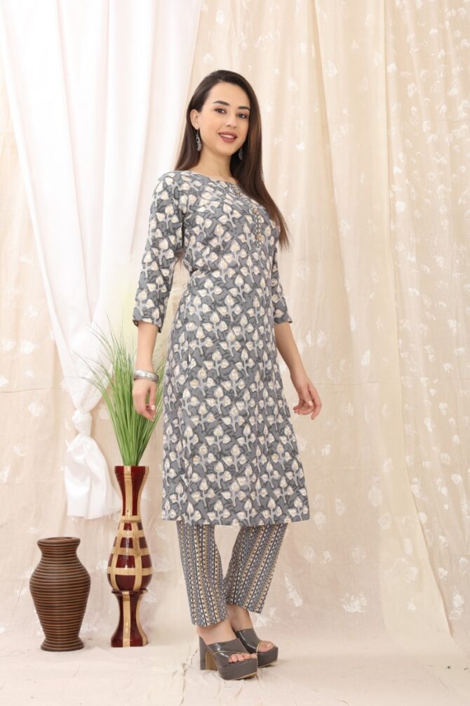Grey Cotton Blend Comfort: Green Apparel By Premroop