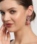 Traditional Gold Plated Enamelled Party Wear Jhumka Earring