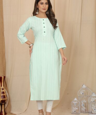 Pista Cotton Weaving Straight Kurti Collection by Premroop