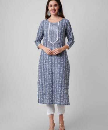 Floral Printed Pure Cotton Kurta
