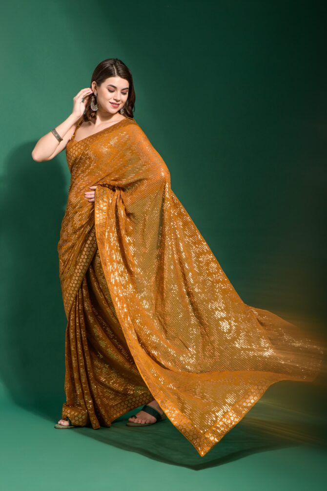 Kiyara Celebrity inspired designer Sequance saree