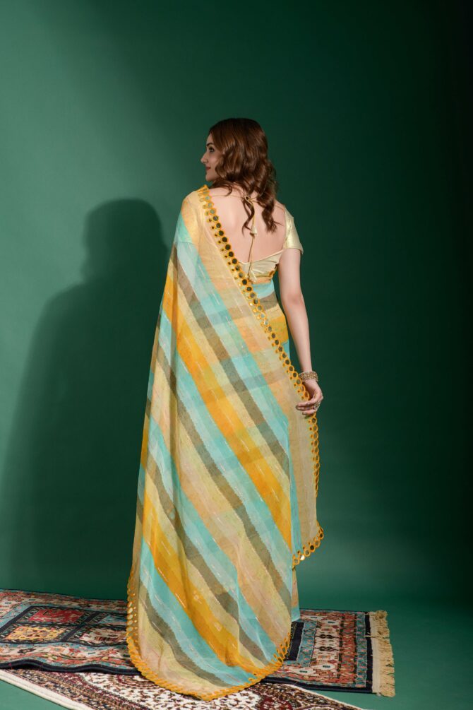 Smooth Chifon Leriya Print  Saree