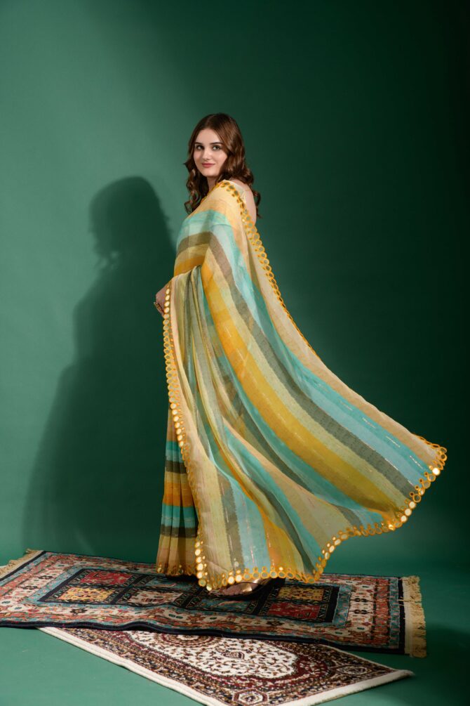 Smooth Chifon Leriya Print  Saree