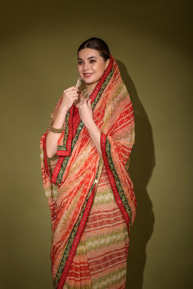 Traditional Foil Print Saree