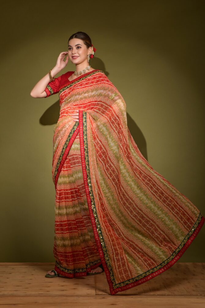 Traditional Foil Print Saree