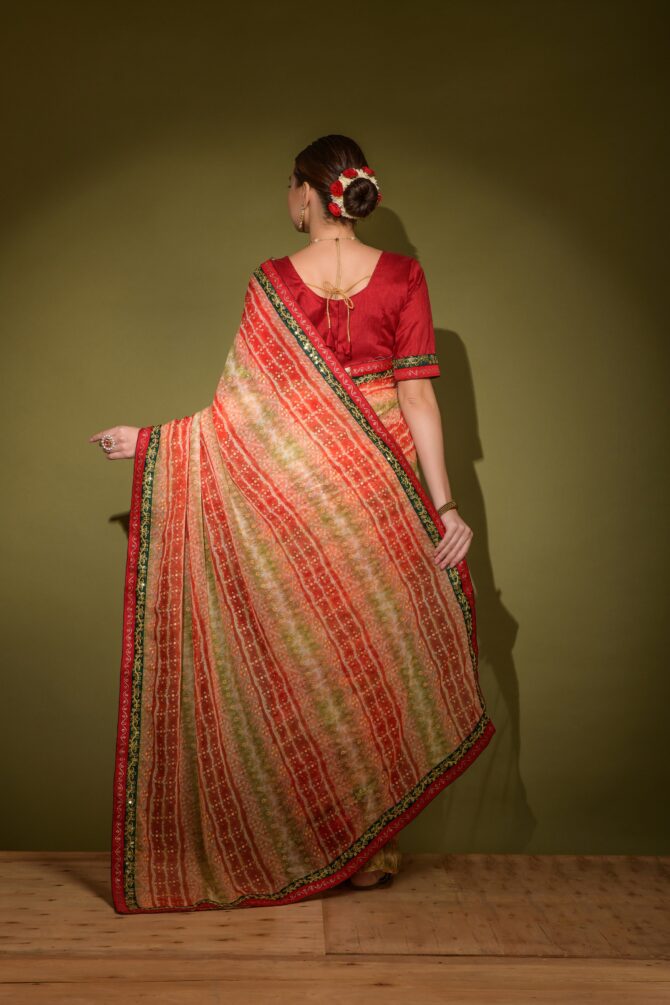 Traditional Foil Print Saree