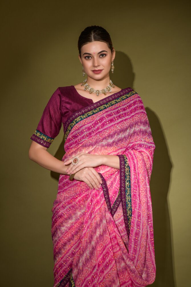 Traditional Foil Print Saree