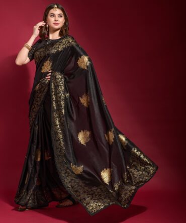 Balmukund Traditional Silk Saree (Black)