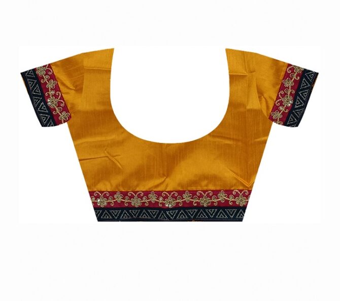 Mira Heavy Georgette Foil Print Work Saree (Orange)