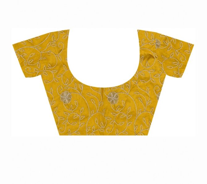 Sela Printed & Embroidery Worked Saree (Yellow)