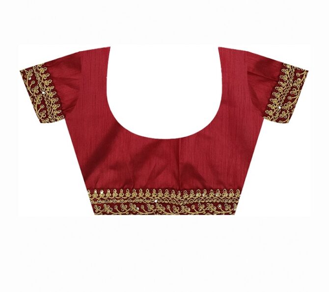 Velley Georgette Chiffon Flower Print Saree (Red)