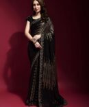 Pyramid Georgette Saree With Sequence Work (Golden)