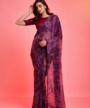 Prizam Bollywood Party Wear Saree (Jamun)