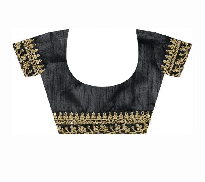 Velley Georgette Flower Print Saree (Black)
