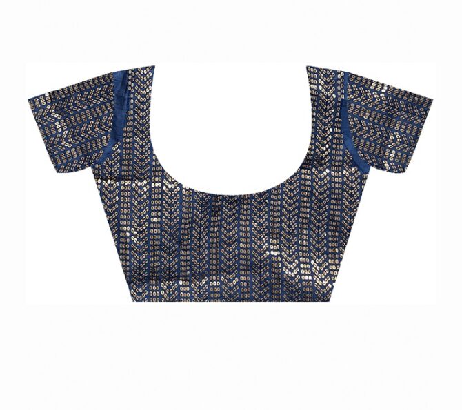Mansuri Prizam Printed chiffon Saree (Blue)