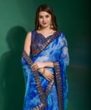 Mansuri Prizam Printed chiffon Saree (Blue)