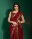 Mansuri Prizam Printed chiffon Saree (Maroon)