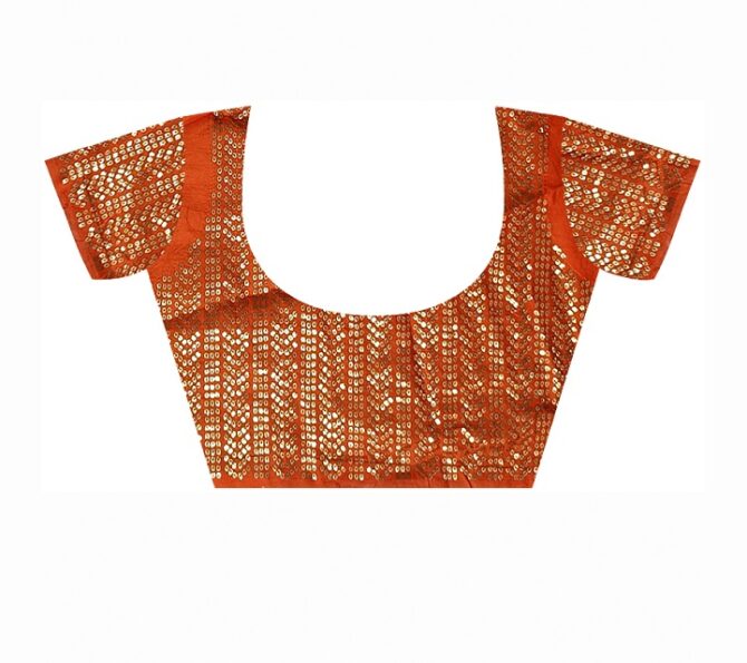 Mansuri Prizam Printed chiffon Saree (Orange)